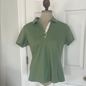 Nike Golf Fit Dry Green Short Sleeve Button Polo shirt women’s size 8 10 M nwts
